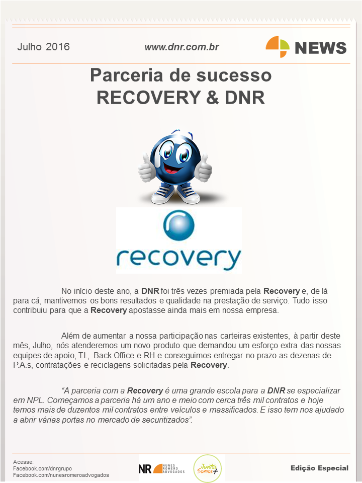 DNR News - RECOVERY - NOTICIAS - GRUPO DNR